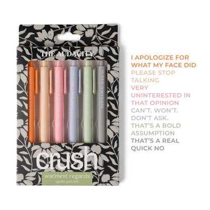 Crush Warmest Regards Quote Pen Set
