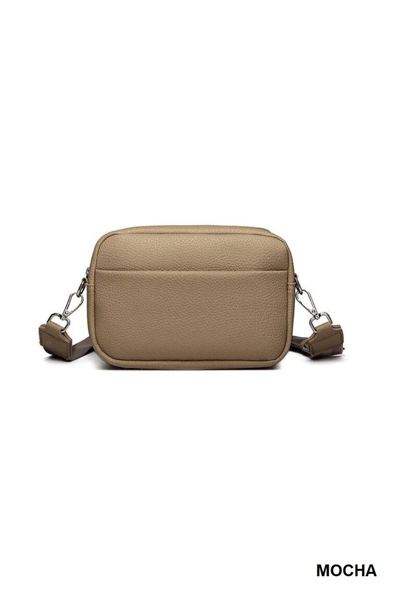 Metallic pebbled leather convertible crossbody online bag