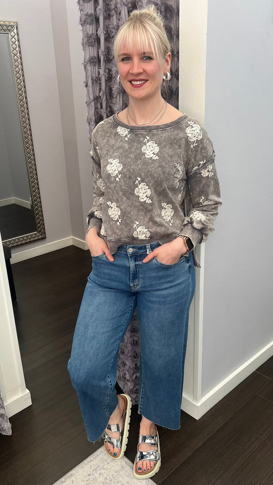 Aileeha High Rise Super Soft Wide Crop in Right by Vervet