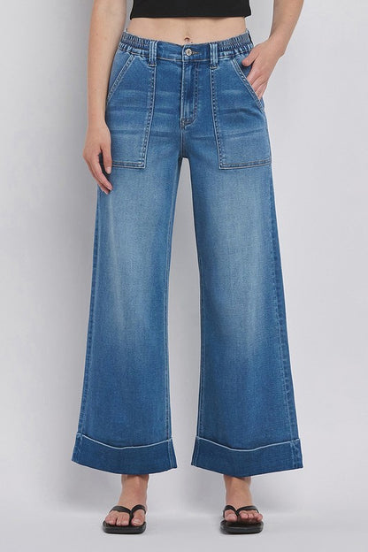 Cozy Cuff Wide Leg Jean in Enviably by Vervet