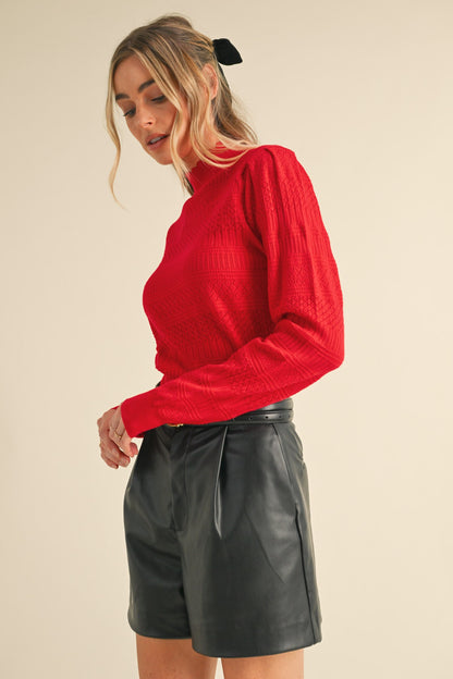 Pointelle Elegance Sweater