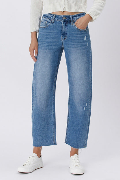 Smooth Move High Rise Barrel Leg Jeans in Her Possession by Lovervet