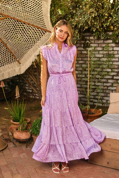 Lavender Paisley Print Maxi Dress by Pinch – Lillians FDL