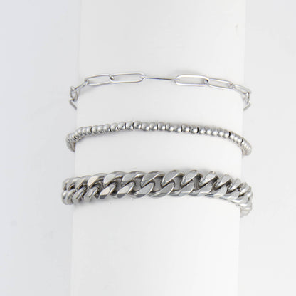 Narelle Waterproof Curb Chain Trio Bracelet Set