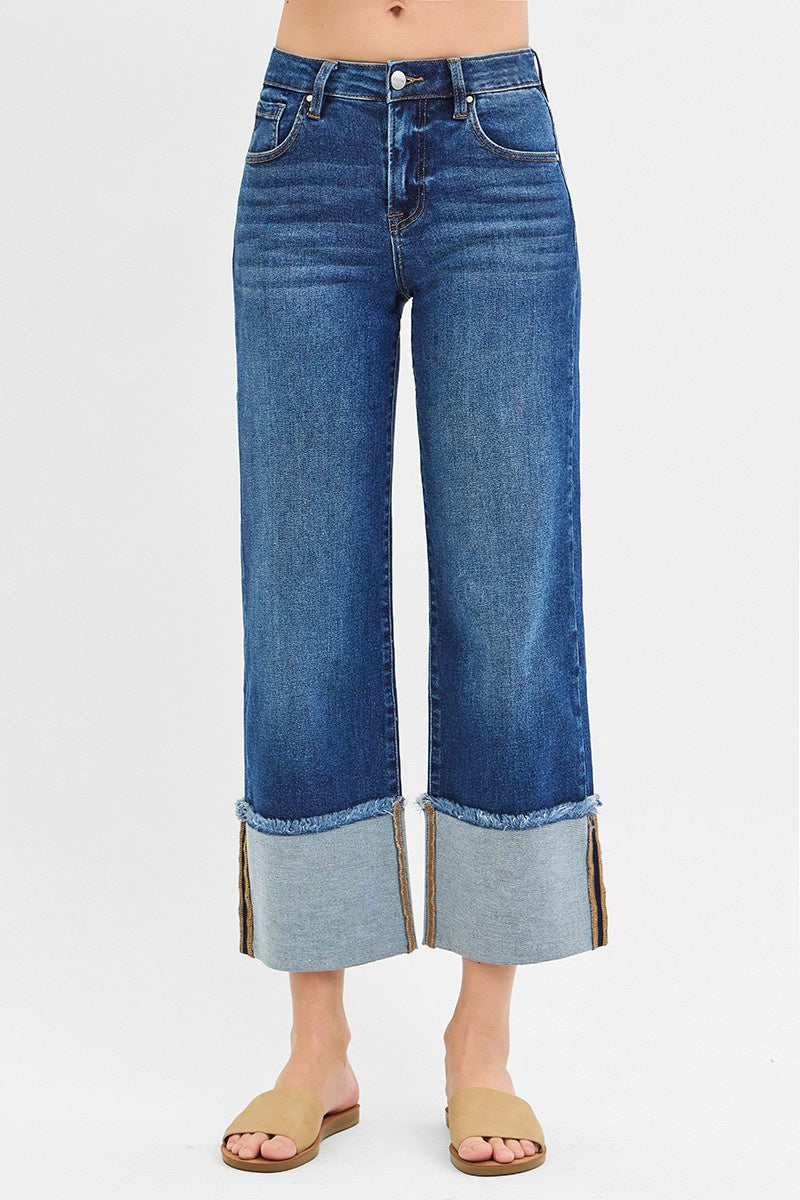 Twist & Shout Wide Cuffed Jeans by Risen
