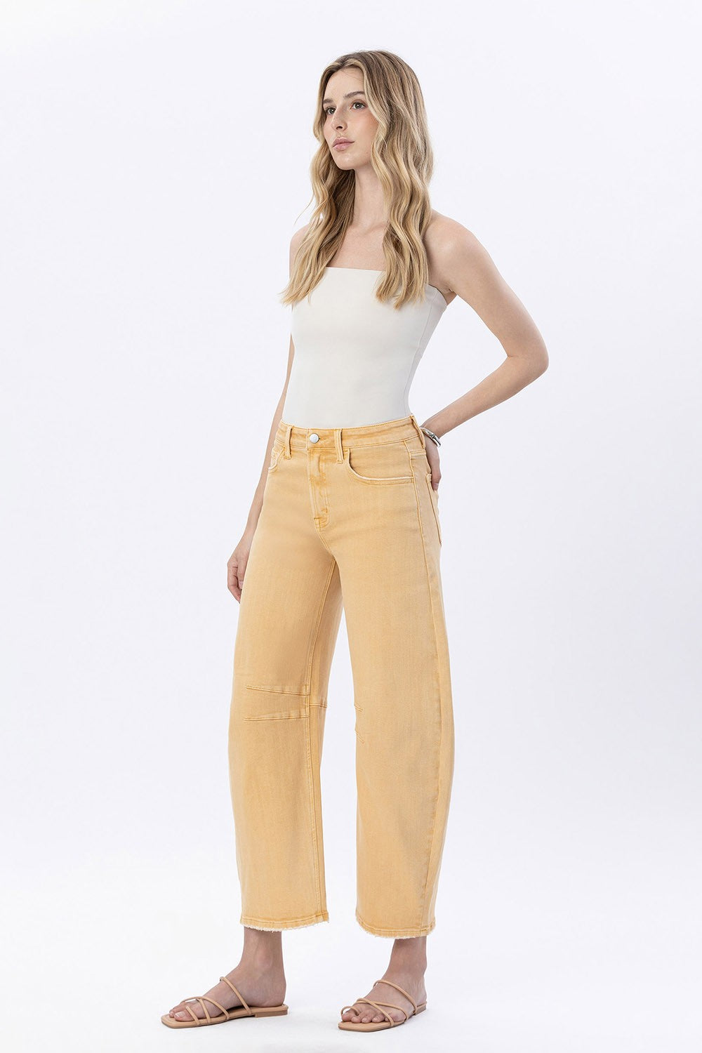 Harvest Haze Barrel Leg High Rise Jeans by Flying Monkey