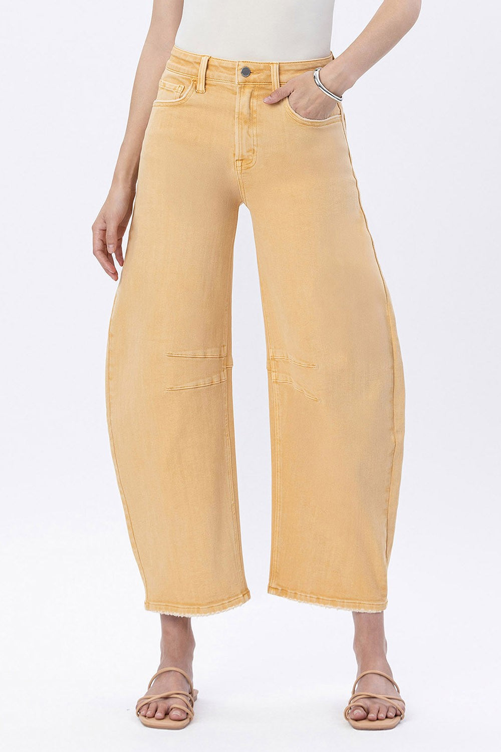 Harvest Haze Barrel Leg High Rise Jeans by Flying Monkey