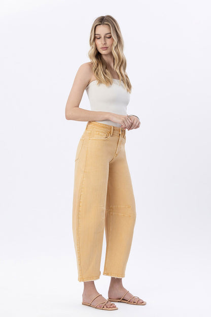 Harvest Haze Barrel Leg High Rise Jeans by Flying Monkey