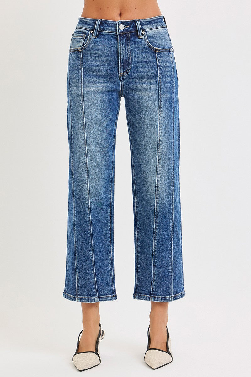 Downtown Darling High Rise Straight Leg Crop by Risen Jeans