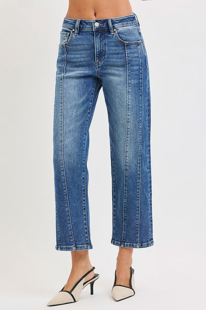 Downtown Darling High Rise Straight Leg Crop by Risen Jeans