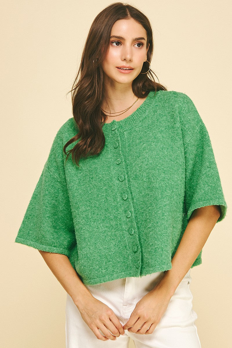 Emerald Ease Sweater Top by Pinch