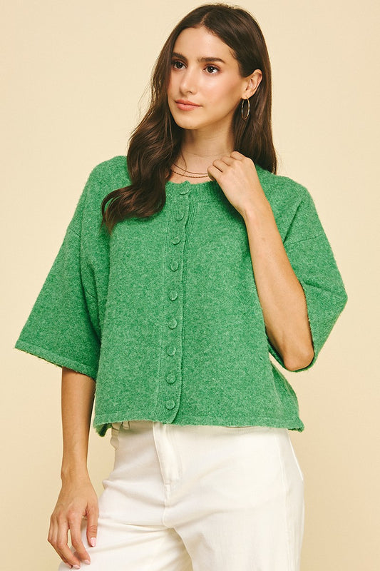 Emerald Ease Sweater Top by Pinch