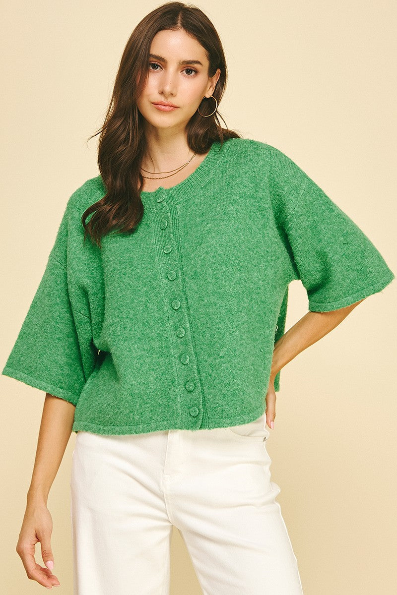 Emerald Ease Sweater Top by Pinch
