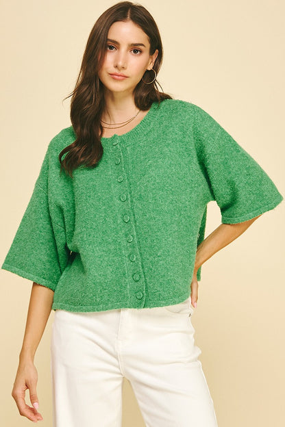 Emerald Ease Sweater Top by Pinch