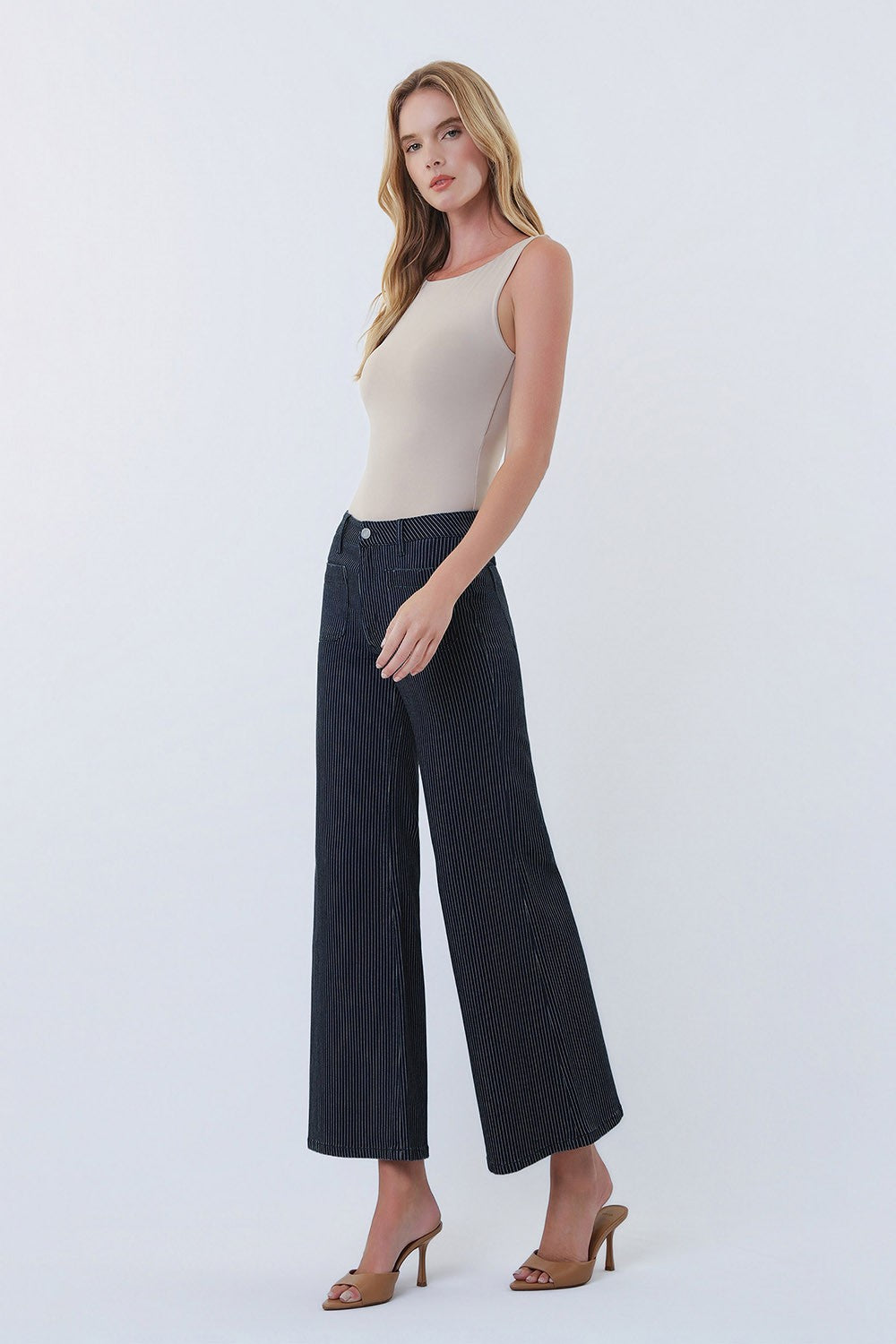 On The Line High Rise Wide Leg Jeans by Vervet