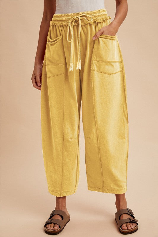 Easy Street French Terry Barrel Leg Joggers