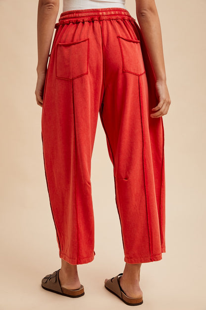 Cozy Cool French Terry Barrel Leg Joggers