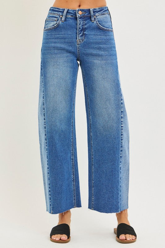 Offset Barrel Leg Jeans by Risen Jeans