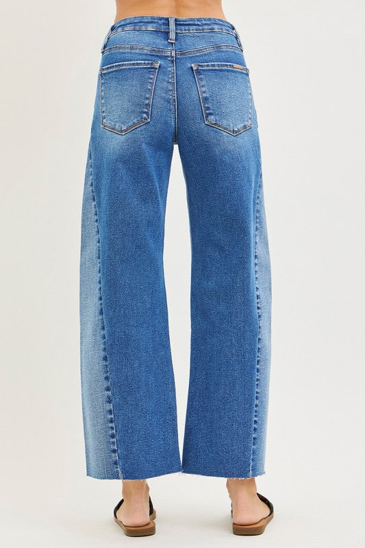 Offset Barrel Leg Jeans by Risen Jeans