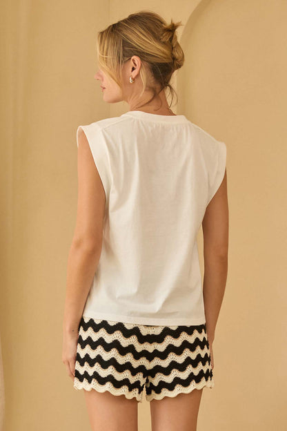 Floral Mood Muscle Tee by Skies Are Blue