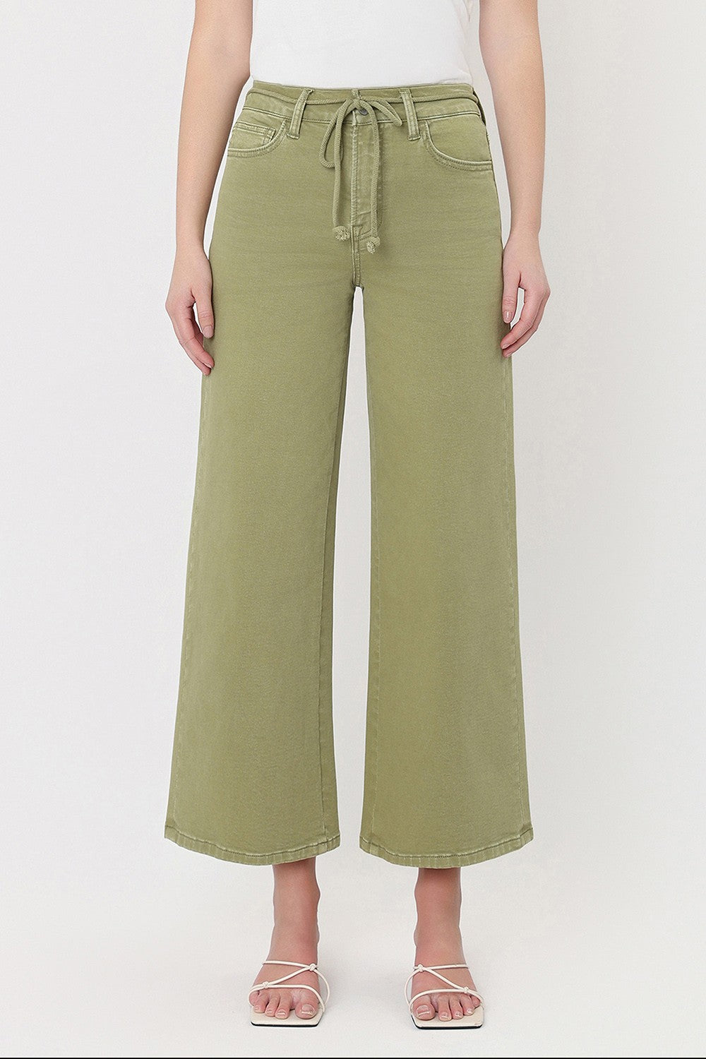 Meadow Walk Wide Leg Jeans in Eucalyptus by Vervet