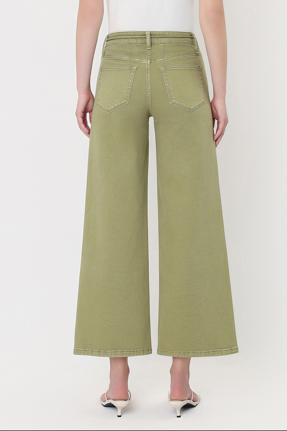Meadow Walk Wide Leg Jeans in Eucalyptus by Vervet
