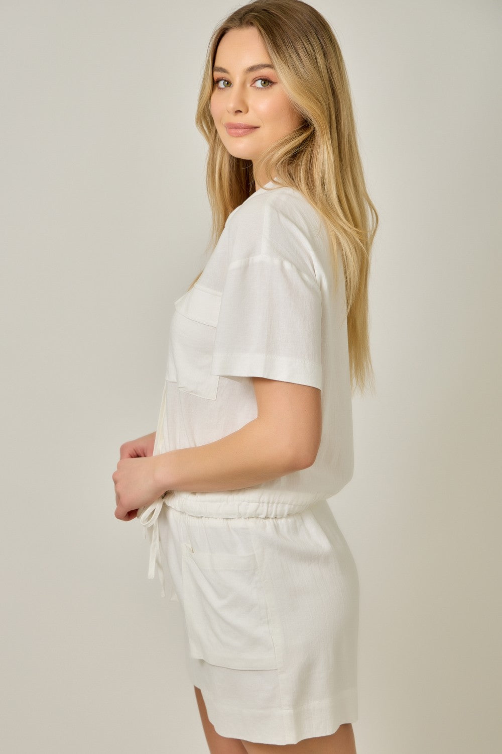 Cinch Style Top in Ivory by Mystree