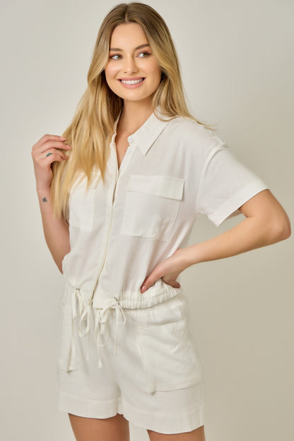Cinch Style Top in Ivory by Mystree