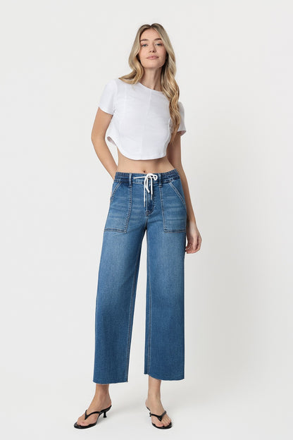 Cloud Nine High Rise Super Soft Barrel Leg Jeans by Vervet