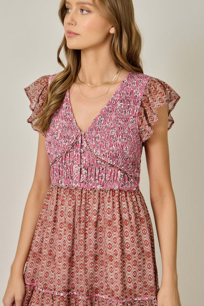 Blushing Bloom Dress in Raspberry by Mystree
