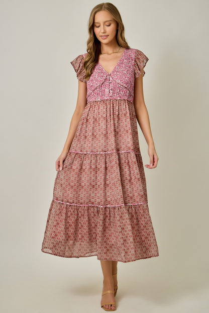 Blushing Bloom Dress in Raspberry by Mystree