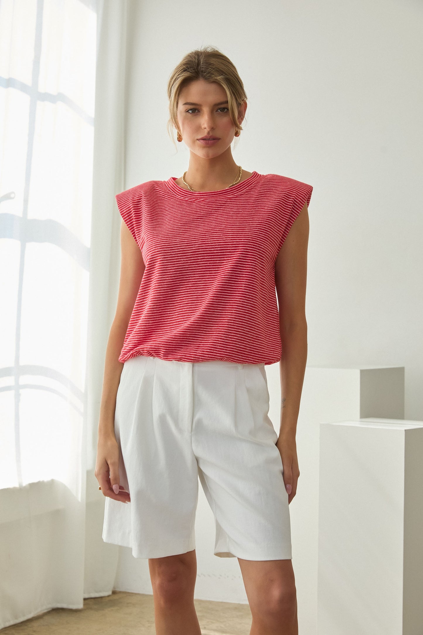Cherry On Top Bubble Hem Top by Skies Are Blue