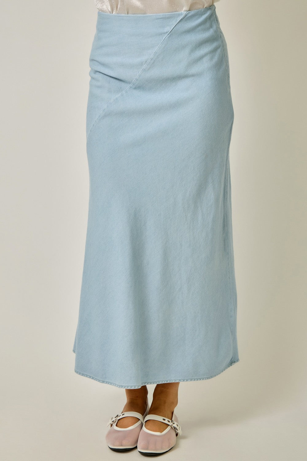 Blue Skies Midi Skirt in Light Denim by Mystree