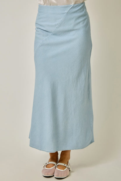 Blue Skies Midi Skirt in Light Denim by Mystree