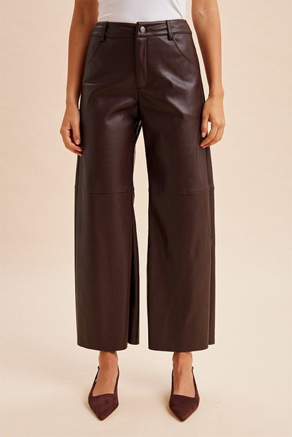 After Hours Espresso Faux Leather Pants