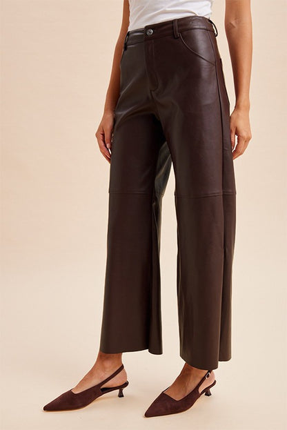 After Hours Espresso Faux Leather Pants