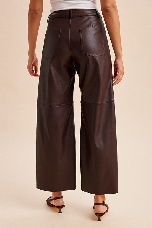 After Hours Espresso Faux Leather Pants