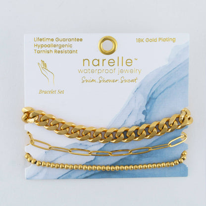 Narelle Waterproof Curb Chain Trio Bracelet Set