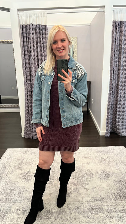 Janette Denim Jacket with Rhinestones by Dear John