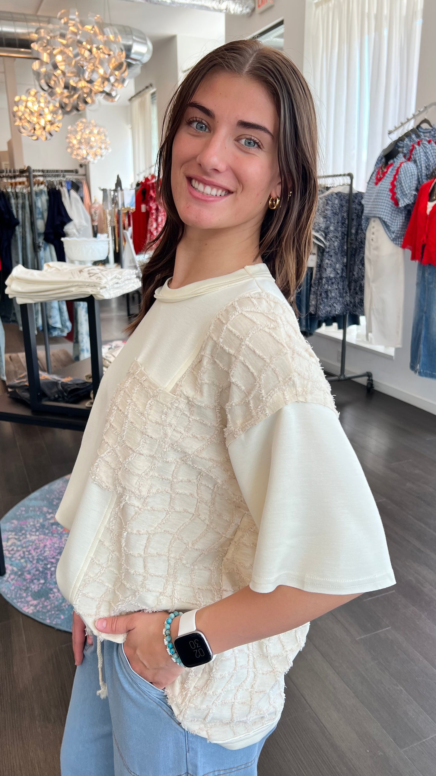Sugar Waffle Knit Top