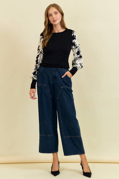 Midnight Bouquet Top