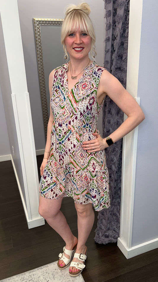 Eliza Dress in Tropical Ikat by Dear John