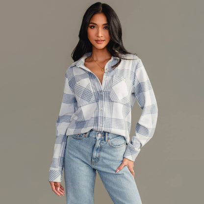 PRE ORDER Blue Skies Plaid Button Up