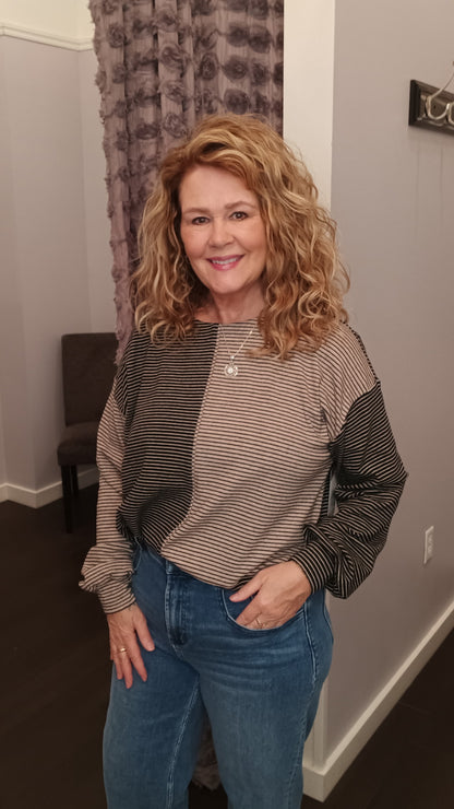 Double Take Stripe Top