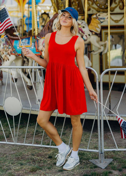 The Markell Tank Dress in Watermelon