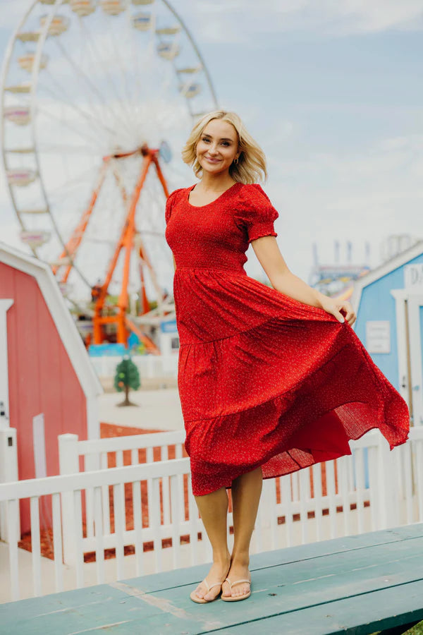 The McCall Dress in Firecracker Red