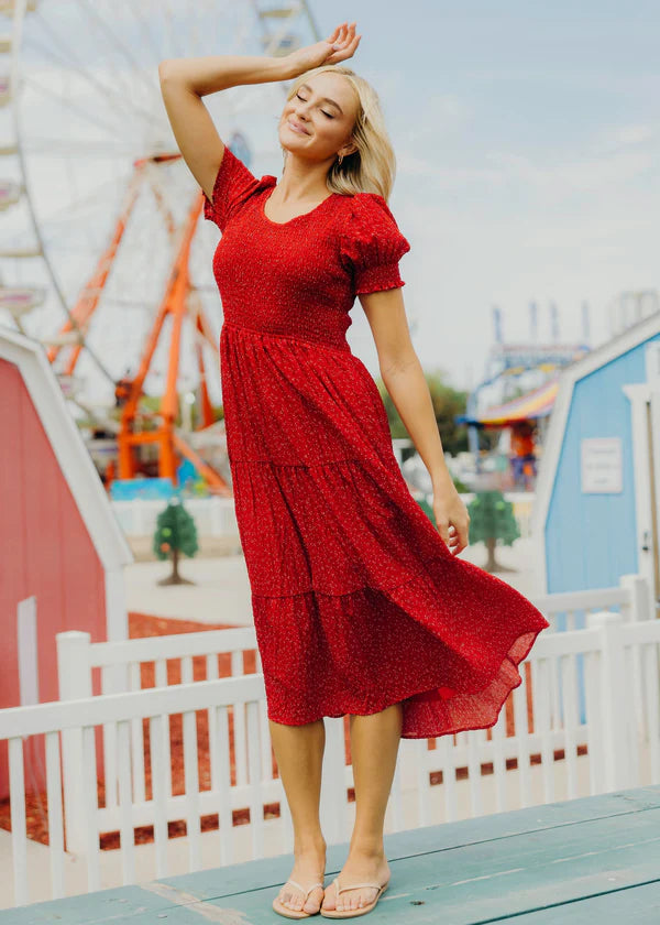 The McCall Dress in Firecracker Red