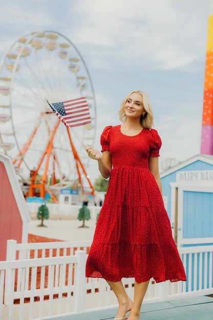 The McCall Dress in Firecracker Red