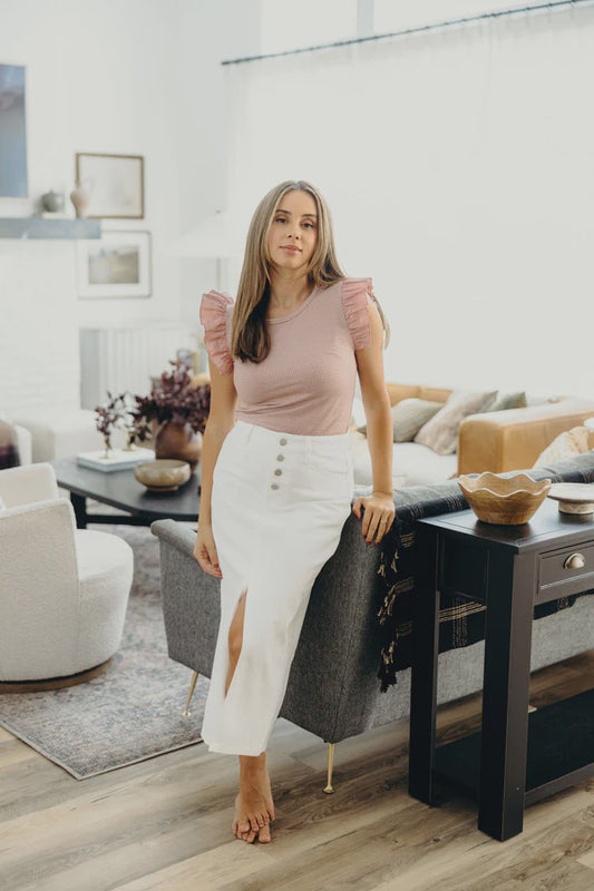 Whiteout Wonder Denim Skirt