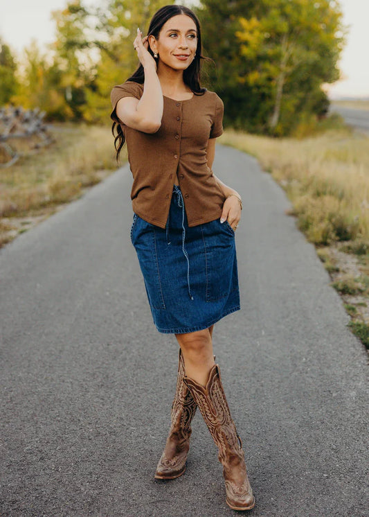 Country Roads Denim Skirt